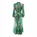 Ladies Fashion Temperament Elegant Contrast Color Personality Cuff Design With Belt Long Dress_ecoleips.com