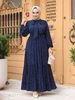 Plus Size Women's Clothing Long Dress Polka Dot Muslim Loose Casual Fashion Pleated Swing Dress Middle East New_ecoleips.com