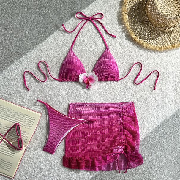 Seamless Gradient Bikini Set – Sheer Mesh Cover-Up & Adjustable Swimwear For Women | Beach Vacation Essentials_ecoleips.com