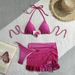 Seamless Gradient Bikini Set – Sheer Mesh Cover-Up & Adjustable Swimwear For Women | Beach Vacation Essentials_ecoleips.com
