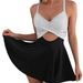 2026 European And American Skirt-style One-piece Bikini For Cross-border Amazon, Conservative Color-blocked Strap_ecoleips.com