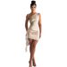Women's Clothing Pleated Dress With Ribbons Sexy Oblique Shoulder Collar Slim Temperament_ecoleips.com
