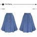 Denim A-Line Midi Skirt – Adjustable Button & Elastic Waist (M/Xl/Xxl, Light Blue & Dark Blue) Breathable Denim_ecoleips.com