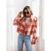 Women's Clothing New 2024 Fashion Suit Collar Plaid Printed Wool Coat_ecoleips.com