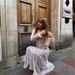Foreign Trade Hot-Selling Lace High-End Vintage Cream White Long Dress European And American Style Mesh Slim Sexy_ecoleips.com