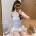 Sexy Alluring Bow-tie Sweet Top Women, One-piece Camisole With Built-in Chest Pads, Lace Mesh, Suitable For Both Inner_ecoleips.com