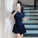 Swimsuit Women's One Piece Sports Hot Spring Slim Fit Dress Style Conservative Holiday Swimsuit_ecoleips.com