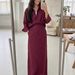 Spring Fashion High Waist Skirt Set For Women Lapel Loose Long Sleeve Shirt Style Clothing_ecoleips.com
