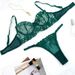 Aria Basics European American Women's Lingerie Set, Lace Embroidered High-end Underwire Bra And Triangle Panties, Sexy See-through_ecoleips.com
