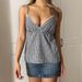 Women's Plaid Tie-Front Cami Top - Summer Vintage Inspired Bustier Crop Top With Adjustable Drawstring_ecoleips.com