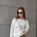 "Luxury Velvet Half-Zip Sweatshirt – Women’s High-End Letter Print Top (White) – Winter-Ready Fleece Lining (S-XXL)"_ecoleips.com