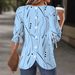 2025 Cross-Border European And American New Round Neck Mid-Sleeve Loose Printed Shirt Women's Top_ecoleips.com