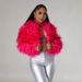 Women's Clothing Short Faux Fur Cardigan 6 Loose Plush Outerwear Lightweight Coat_ecoleips.com