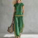 Women's Long Sleeve Bamboo Linen T-Shirt Two-Piece Set Casual Outfit for Spring Summer Stylish And Comfortable_ecoleips.com