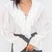 Commuting White Chiffon Shirt For Women, 2026 Spring New Design, Loose Fit Pullover With Ruffled V-Neck_ecoleips.com