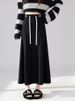 K Half Length Skirt With Contrasting Ribbons, Mid Length Skirt, Light Umbrella Skirt_ecoleips.com