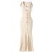 Women's Clothing Summer New Nanyou High Quality Sleeveless Metal Button Hip Wrapped Ins Knitted Dress_ecoleips.com