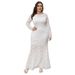 Plus Size Women's Clothing New Lace Fishtail Evening Dress_ecoleips.com