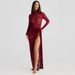 Elegant Lace See-Through Bodysuit & High-Slit Maxi Dress Set – Sexy Backless Two-Piece Outfit For Women_ecoleips.com