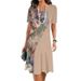 Women's Floral 3D Digital Print Casual Round Neck Dress Large Size Fashion Hot Sale Loose Fit_ecoleips.com