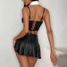 Uniform Temptation Teacher Nightclub Hot Girl Tie Wrapped Chest European And American Style Sexy Tight Fishbone Camisole Female_ecoleips.com