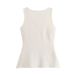 Autumn Gold Button Slim Knit Vest For Women – Streetwear Chic, Stretch Polyester, V-Neck Sleeveless Jacket_ecoleips.com