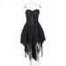 WY23108 Women's Elegant Strapless Gothic Dress Summer New Arrival Dark Style Slim Fit Waist Cinching Sexy Skirt_ecoleips.com