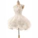 Women's Clothing Bride Short Wedding Dress New Double Shoulder Short Fashion Puffy Skirt Wedding Dress_ecoleips.com