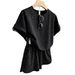 Women's Starry Sky Short Sleeve Knitted Cover up Batwing Sleeve T- Sleeve Lyocell Flowing Texture New Summer Style_ecoleips.com