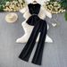 Elegant Women's Slimming Sleeveless Vest Top And High-Waisted Wide-Leg Pants Suit Set Tailored Blazer Style Office And Evening Wear_ecoleips.com