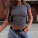 Women's Clothing Basic Short Sleeve T-Shirt Crew Neck Solid Color American Style Hot Selling_ecoleips.com