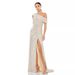 Sequin Oblique Collar Dress – Elegant High Slit Evening Gown For Women (4 Colors)_ecoleips.com