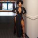 Women's Clothing High Cut Deep V Dress Long Skirt _ecoleips.com