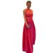 Women's Clothing solid color round neck hollow design sleeveless waist elegant dress_ecoleips.com