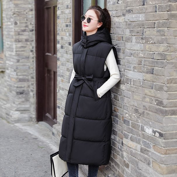 Knee-Length Puffer Vest – Oversized Quilted Gilet With Hood (4 Sizes, Lightweight & Stylish)_ecoleips.com