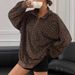 Trendy Zip-Up Corduroy Hoodie – Bold Leopard Print – Streetwear Essential – Oversized Fit For Women – Soft & Stylish Pullover_ecoleips.com