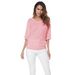 Large Women's Loose Bat V-Neck Short Sleeve T-shirt Top A1375_ecoleips.com