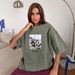 Summer Retro Women's Cotton T-Shirt Short-Sleeved Printed Distressed Top_ecoleips.com