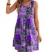 Stylish Vacation Wear Women Loose‑Fit V‑Neck All‑Over Print Casual Long Dress_ecoleips.com