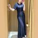 Women's Elegant Round Neck Short Sleeve Belted Lurex Knit Maxi Dress – Slim Fit Spring Gown 2026_ecoleips.com