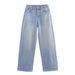 Rhinestone-Embellished Denim Jacket & High-Waisted Straight Jeans Set – Trendy Two-Piece Outfit For Women (XS/S/M/L, Blue)_ecoleips.com