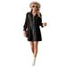 Women's Clothing Long Sleeved Spliced Denim Dress Mid Length Skirt_ecoleips.com