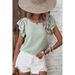 2026 Summer New Design Petal Sleeve Pullover Women's Fashion Commuter Versatile Crew Neck Short Sleeve T-Shirt_ecoleips.com