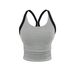Modal Threaded Sports High Elasticity Tight Yoga Fitness Camisole For Women Summer Ruched Integrated Chest Pad Bra Vest_ecoleips.com