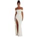 Women's Sexy Strapless Off Shoulder High Slit Backless Maxi Dress – Summer Evening Gown 2026_ecoleips.com