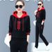 Women's plus Size Casual Two-Piece Set Korean Style Outfit Loose Fit Printed Sweatshirt And Pants Spring Autumn_ecoleips.com