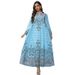 ng2510292 AB436 2025 Summer Cross-Border Middle Eastern Ethnic Embroidered Printed Dress Robe Jalabiya_ecoleips.com