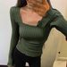 Standard Maillard Design Style Square Neck Long-Sleeve Top For Women, Autumn And Winter Niche Versatile Base Layer_ecoleips.com