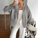 2025 New Cross-Border European And American Casual Vacation Lace-Up Long Sleeve Blazer Women's Autumn Winter_ecoleips.com