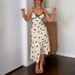 Talenza Summer Lace Print Dress Sexy V-neck Contrast Sleeveless Spaghetti Strap Dress Retro Hot Girl Lace Patchwork Women Dress_ecoleips.com